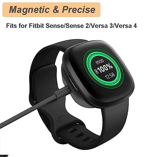 Miniatura 4 de Nisyctk Cargador para Fitbit SenseSense 2Versa 3Versa 4, cable de carga USB de repuesto para reloj inteligente Fitbit (3.3 pies3.3 ft) (1)