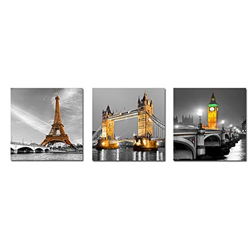 Cadre déco Paris Tour Eiffel triptyque en impression haut de gamme
