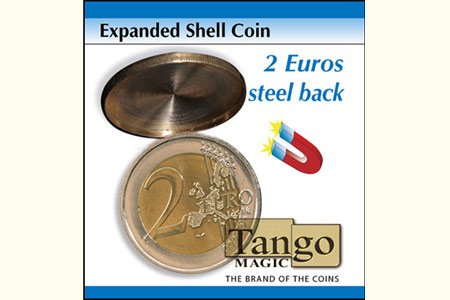 Expanded Shell Coin - (2 Euro, Steel Back w/DVD) by Tango Magic - Trick (E0065)