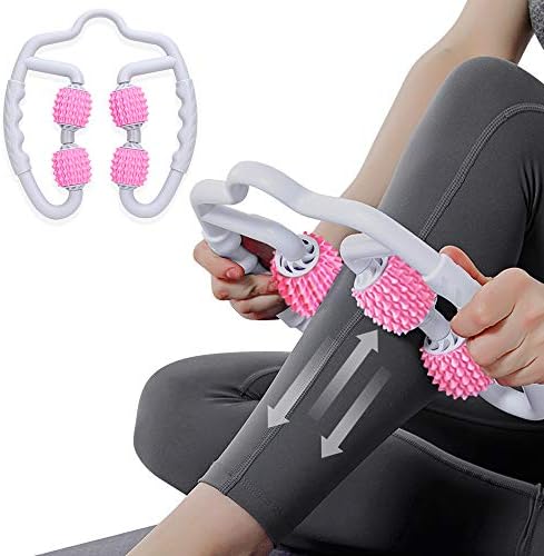 SanLead Muscle Roller, Manual Trigger Point Massager Fit Rollers Pro Cellulite Massager, for Full Body Massage Leg, Forearm, Tennis & Golfer Elbow, Arm Soreness, Stiffness, and Pain Relief, Gift(Pink)