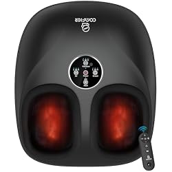 Shiatsu Foot Massager with Heat, FSA Eligible HSA, Deep Kneading Neuropathy | 3 Massage Intensities for Plantar Fasciitis, 2 Heat Levels, Compression & Vibration, Remote Control, Auto-Off, Fits Size 13
