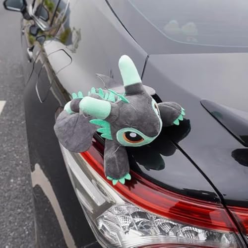 Car Dragons Accessories, Little Flying Dragons Ornament, Dragon Car Roof Decoration with Movable Wings, 13 Inch Automotive Exterior Accessories with Detachable Design (Gray Green)