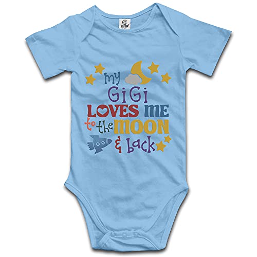 DOQOSESHY My Gigi Loves Me to The Moon Back Newborn Unisex 0-24 Months Bodysuit Jumpsuit, Long Sleeve-white