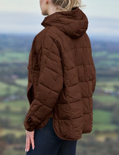 Flygo Womens Oversized Puffer Jacket Packable Quilted Pullover Jackets Hoodies Lightweight Padded Down Coat2