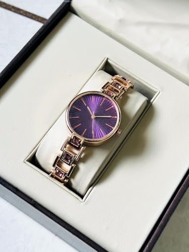 Image of AMERICANVIBER Red Diamond-Studded Women's Analog Watch with Adjustable Strap, Stylish Round Dial Wrist Watch for Girls & Ladies, Suitable for Casual, Office, and Formal Use