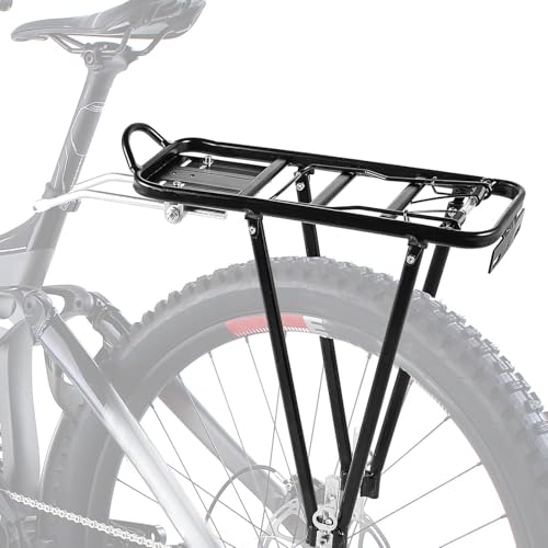 Universeller Gepäckträger für 24-28 Zoll - Leichter Fahrradgepäckträger hinten (43x21cm) in schwarz, mit Reflektorhalterung, ideal für Citybikes & Mountainbikes (Cube kompatibel)