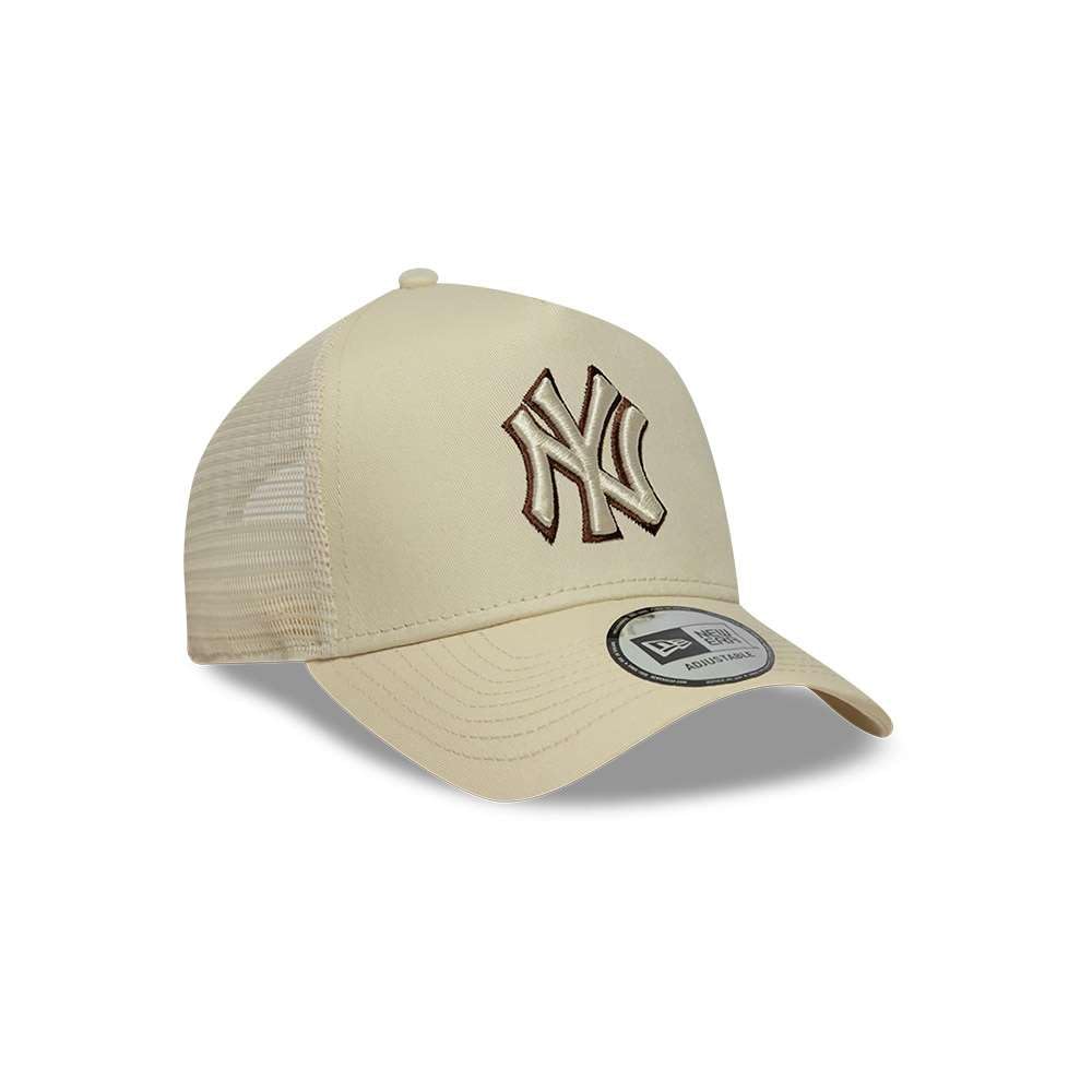 New Era Czapka Trucker MLB Regulowana NYEra dla kobiet/mężczyzn - Siatkowa czapka baseballowa Snapback, z daszkiem, Wiosna-Lato, Wiosna, Lato, Jesień, Zima - Jeden rozmiar, Kremowo-biała