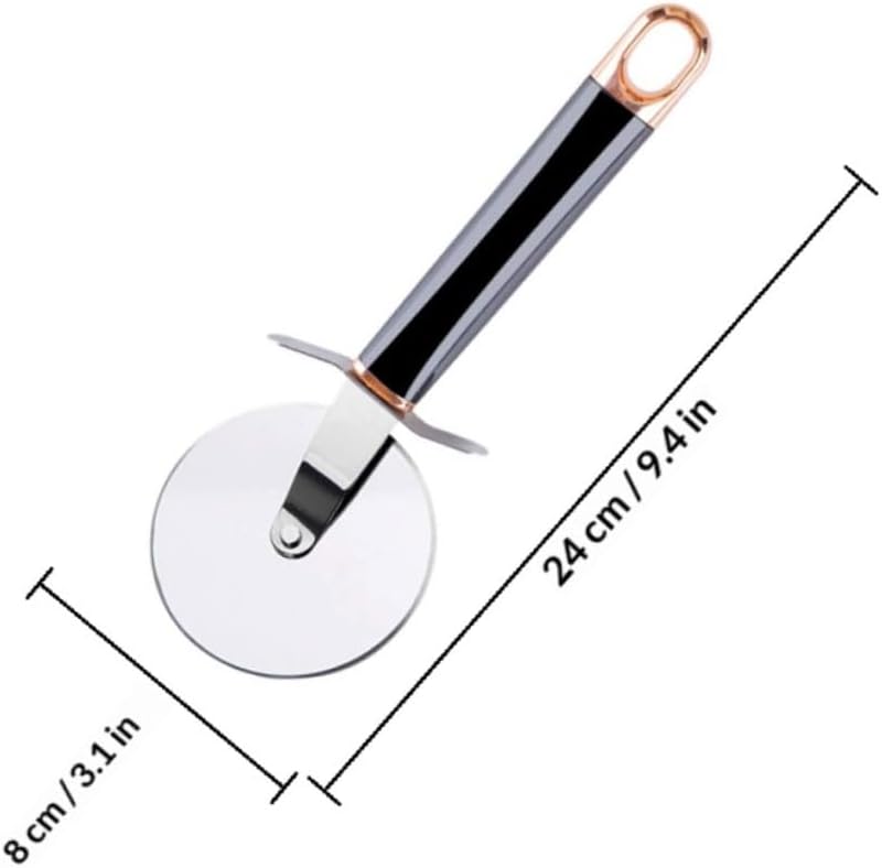 Practical Pizza Wheel Cutter with Stainless Steel Blade, Black Handle