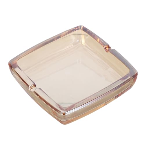 ROMISBABA Posacenere Quadrato in Vetro Trasparente Ambra Elegante Portacenere da Tavolo Decorativo per Sigarette e Sigari Facile da Pulire per Casa Ufficio e Uso Interno ed Esterno