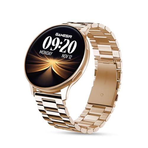Image of GameSir Active 2 Smartwatch for Men & Women, 1.39 inch HD Round Display, Bluetooth Calling, Heart Rate & SPO₂, 100+ Sports Modes, IP67, Long Battery Life for Android & iOS (Metal Gold)