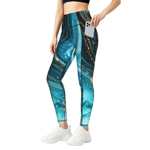Pantalones de yoga holgados para mujer leggings de descanso estampado mármol