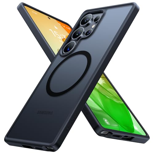 TORRAS for Samsung S25 Ultra Case 6.9 Inch, Compatible with MagSafe Accessories, 12FT Military Shockproof Protection, Translucent Magnetic Protective for Samsung Galaxy S25 Ultra Case, Matte Black