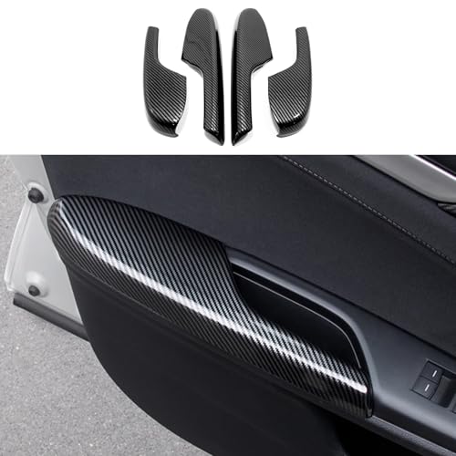 KELEIMAI Car Accessories Fit for Honda 10th Gen Civic 2016-2021 Inner Door Side Handle Armrest Panel Cover Trim (Carbon Fiber Style) 4PCS ABS