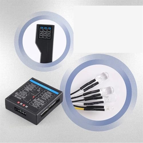 Luces de coche RC 1/8 1/10 compatible con Tamiya Traxxas HSP con intermitentes y freno 5