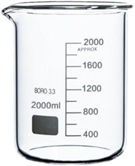 Boro 3.3 Glass Graduated Measuring Beaker for Lab or Kitchen (2000ml)