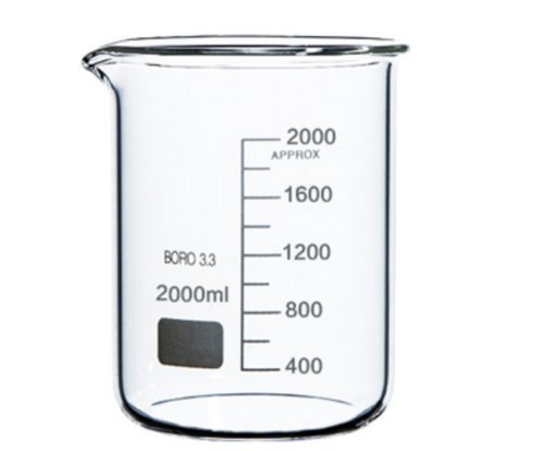 RocwingBoro 3.3 Glass Graduated Measuring Beaker for Lab or Kitchen (2000ml)