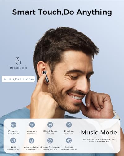 Wireless Earbuds,Bluetooth in Ear Buds with Immersive Surround Sound Stereo,Tap-Control,48 Hours Playtime,Bluetooth 5.4 LED Display Charging Case,IPX7 Waterproof Fit iPhone&Andriod Sports Workout - Image 4