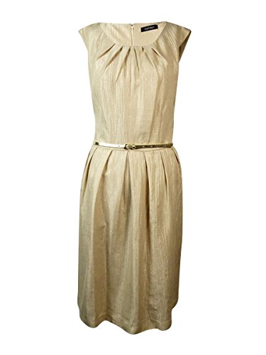 Ellen Tracy Women's Sleeveless Fit-and-Flare Belted Dress