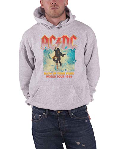 Sweat-Shirt À Capuche AC/DC Rock Off Gris Pullover Unisexe Musique