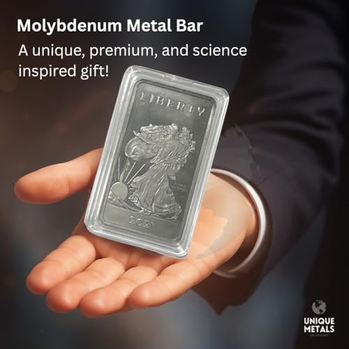 Molybdän-Riegel mit COA – 28,3 g One Troy Ounce .999 Pure Bullion Bar mit Walking Liberty Design und Echtheitszertifikat