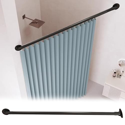 ���ς�_ �X�ΕǗp�p�x�������J�[�e�����b�h�u���P�b�g�A �t�����W�t�������\�L�k���N���[�[�b�g�p�n���K�[���b�h�T�|�[�g�A �ȃX�y�[�X�^�݂艺�����ߗފ������b�N(Black,100-150cm(39 3/8"-59"))