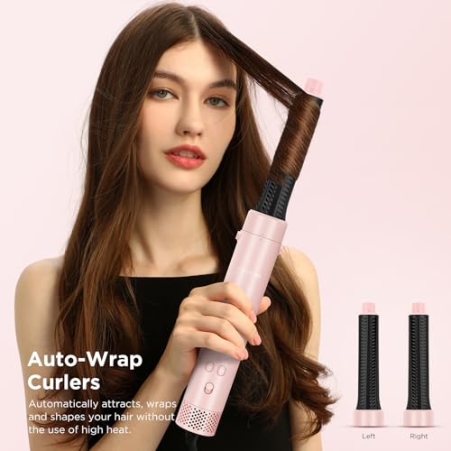 Image of Dual Voltage Travel Hair Dryer Brush, 5-in-1 Air Styler Set with Travel Bag
