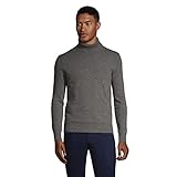 Lands' End Men s Fine Gauge Cashmere Turtleneck Sweater Charcoal Heather Regular Large