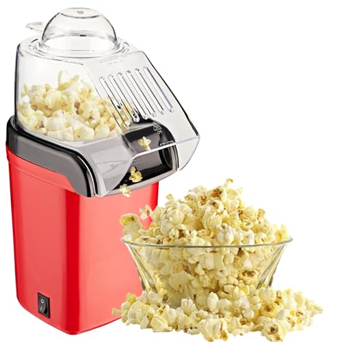 Máquina para Hacer Palomitas de Aire Caliente Sin Grasa, para Uso Doméstico, con Almohadillas Antideslizantes, Calentamiento Uniforme, Cocción Sin Aceite, Lista en 3 Minutos
