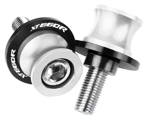 Zorlun Motorradzubehör Ständerschraube Schwingenschieberspulen CNC-Aluminium Kompatibel mit XT660R XT660 R XT 660R 660 2004-2017(6MM Silver)