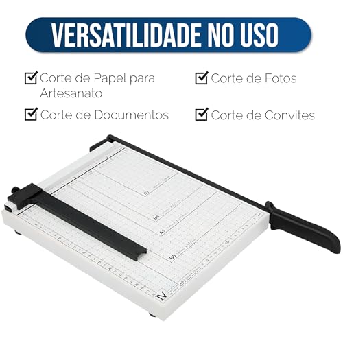 HOLTTER Guilhotina Papel A4 Com 30 Cm Para Até 10 Folhas Com Trava Cortador de Papel Mesa Manual Com