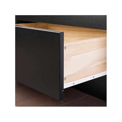 Pemberly Row Contemporary Style Twin Xl Platform Bed Frame With Three Storage Drawers In Black #TOP5