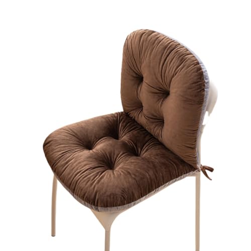 Bivoyud 座布団 クッション 低反発 厚め ざぶとん 椅子用 厚手 フロアクッション 直径45cm 無地 おしゃれ 正方形 四角 シンプル かわいい ふわふわ 座り心地いい お尻に優しい (茶色)