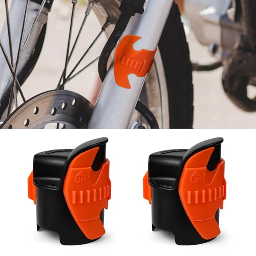 Image of 2PCS Motorcycle Fork Seal Cleaner Tool, Front Fork Seal Clean Tool, Universal Cleaning Shock Repairing Absorber Tool for 45mm-55mm, Dirt Bike Motorcycle Accessories (Orange)