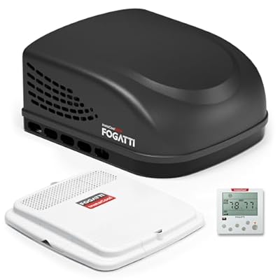 FOGATTI RV Air Conditioner 15000 BTU, Non-Ducted Unit RV Rooftop AC, ADB Non-Pipe-Mounted, 115V(AC) Black