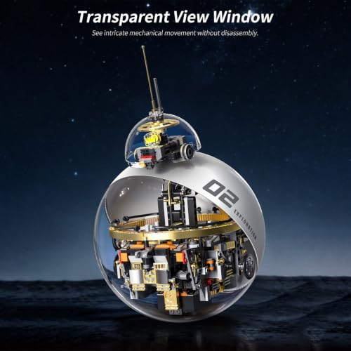 Spherical Robot Building Set, Remote Control Rolling Ball Robot Building Kit 800+PCS, Transparent Shell, Magnetic Split Design, Display Decor for Sci-Fi Fans, Futuristic Model Ornament - Image 5