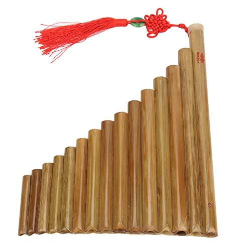 Flûte de Pan 15 Tuyaux en clé de Sol instrument traditionnel en bambou naturel pour main droite