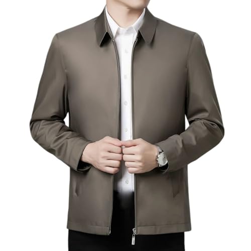 Trench décontracté homme à simple boutonnage veste kaki d'automne mi-longue