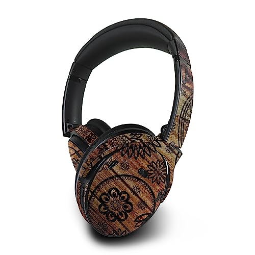 Image of MightySkins Carbon Fiber Skin Compatible with Bose QuietComfort 45 Headphones Wooden Floral | Protective, Durable Textured Carbon Fiber Finish | Easy to Apply | Made in The USA