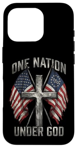 One Nation Under God Cross �A�����J���� �����I�ȃO���t�B�b�N �X�}�z�P�[�X iPhone 16 Pro �p