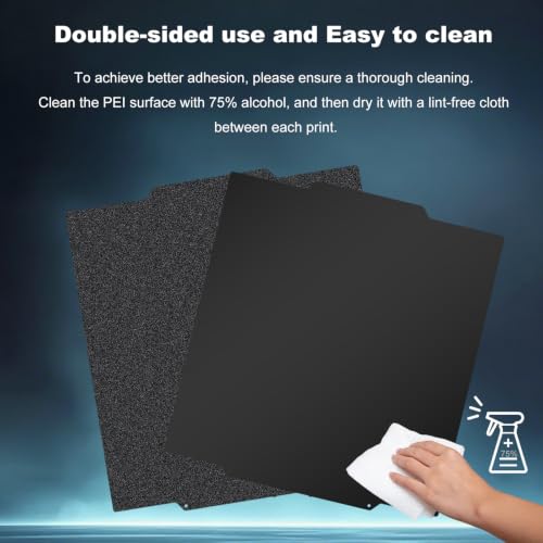 Image of 266x293mm Black Build Plate Double Sided Textured PEI+Smooth PEI Flexible Removable Spring Steel Heated Printing Bed Platform for Elegoo Flashforge Creator 5 /5 Pro 3D Printer