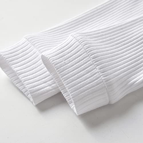 Derouetkia Newborn Baby Boy Girl Clothes Ribbed Cotton Long Sleeve Romper and Pants Outfits Set4