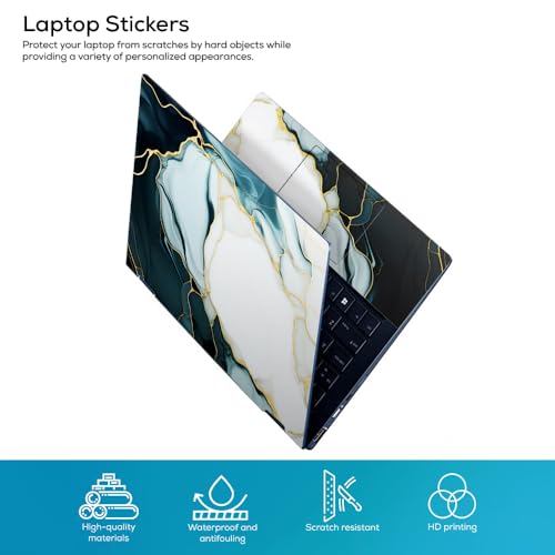 Image of Marbel D8 Top+Wrist Pad Vinyl Laptop Skin /Sticker /Cover for 15 to 15.6 Inches Laptops Laminated-Removable-HD Quality Compatible for Hp-Dell-Sony-Lenovo-Asus etc.(15x10 Inches)