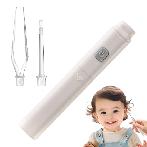 Kit d'élimination du cérumen – Pince à épiler éclairée pour le nettoyage des oreilles | Extracteur de pointe en silicone souple pour adultes et | Cueilleur de cérumen doux pour en bas