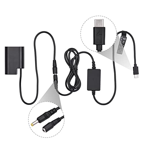 Cabo USB tipo C PD para DMW-DCC12 Acoplador DC de bateria fictícia DMW-BLF19 Substituição para Panas