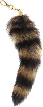 ふか　特大ラクーン　アライグマ　毛皮尻尾　ファーテールキーホルダー 極上特大 ラクーン アライグマ たぬき リアルファーテール 毛皮尻尾