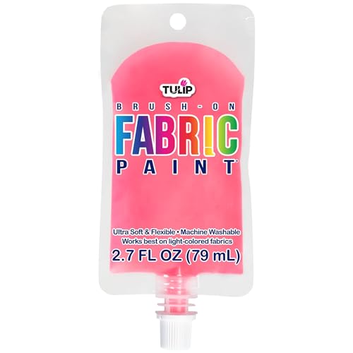 Tulip Brush-On Fabric Paint, Pink 2.7 fl oz Pouch, Dries Soft and Permanent