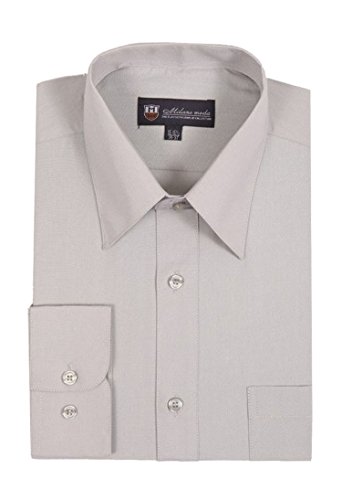 Milano Moda Men's Dress Shirt with Pointed Collar HLSG02 New York Brand Silver