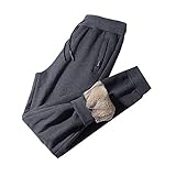 PEHMEA Men's Warm Thicken Sherpa Fleece Lined Sweatpants Active Thermal Track Jogger Pants with...