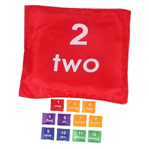 ibasenice 12 Pcs Square Bean Bags: Tossing Numbers Interactive Playthings for Children Preschool Games Home Activities Learning Numbers