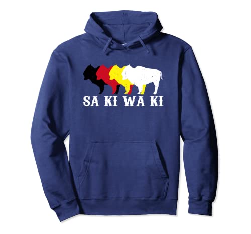 SA KI WA KI Sac y Fox Nation Indio Americano Sudadera con Capucha